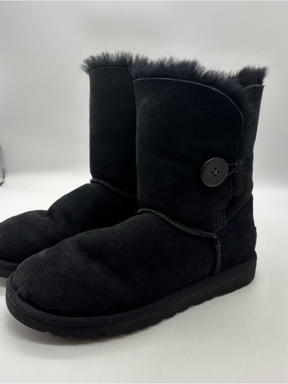 UGG Black Bailey Button II Boots Size 9 US Women's